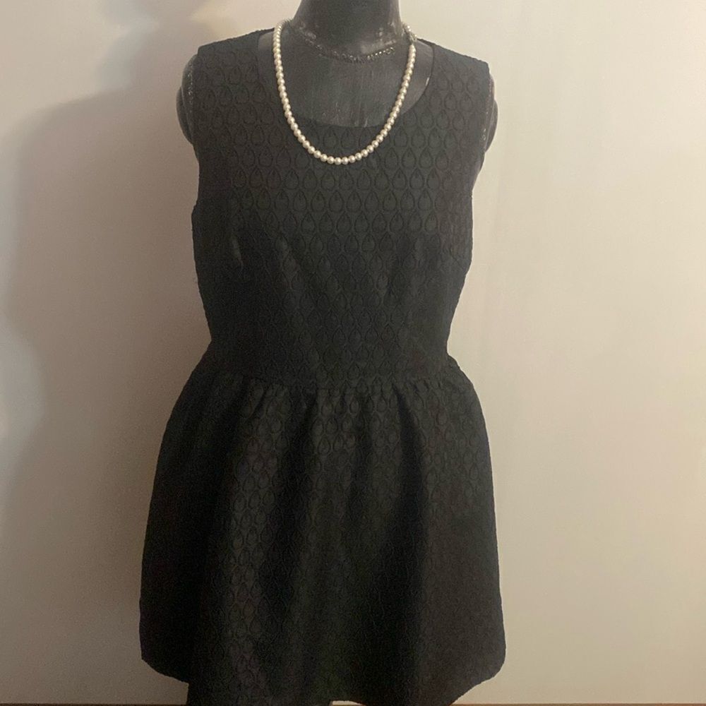 Aryeh Fit and Flare Black dress, size Large